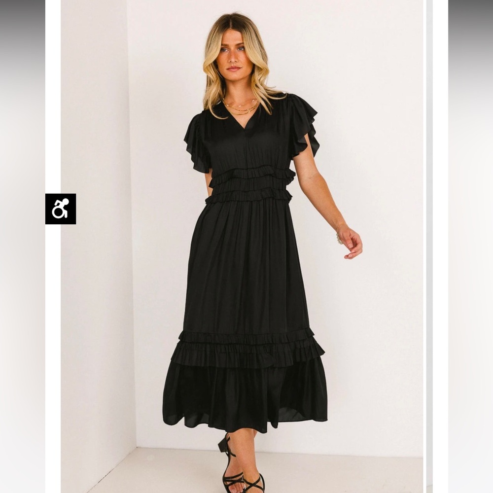 Bohme black Willa ruffle dress